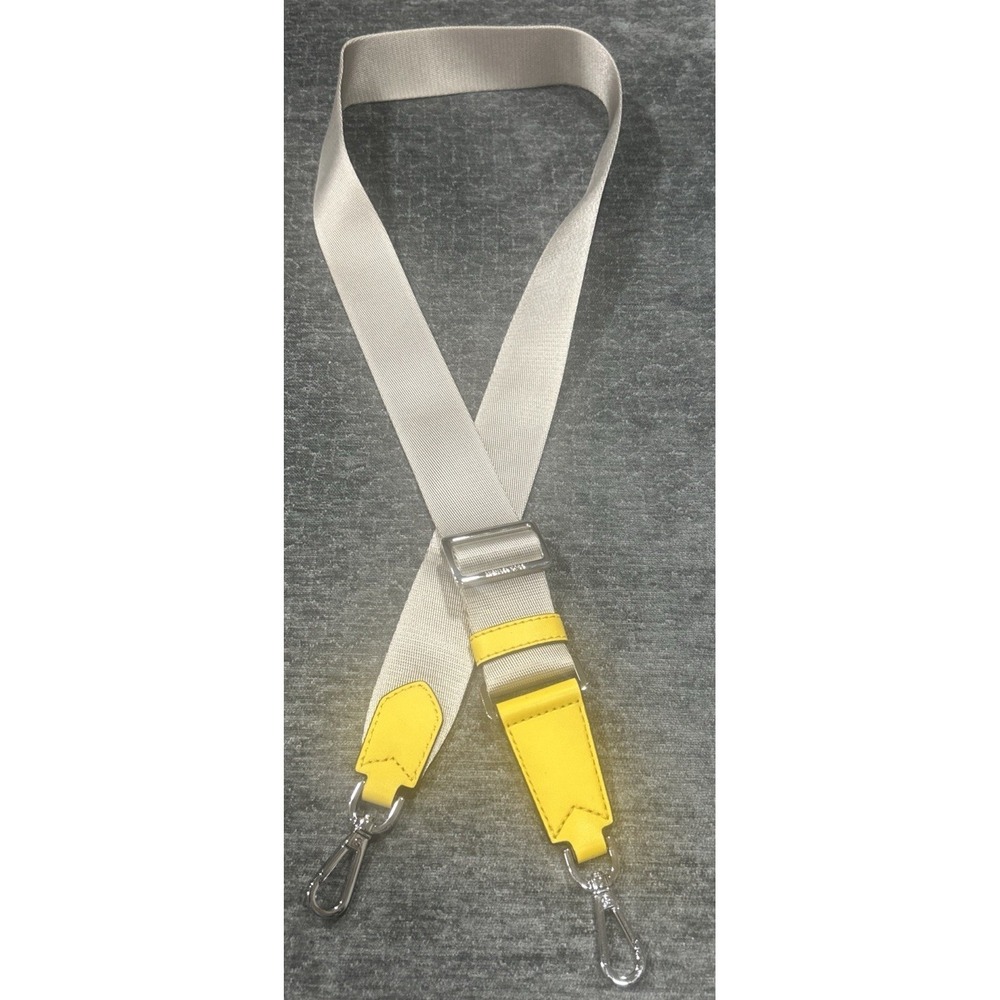 50" Michael Kors Adjustable Crossbody‎ Shoulder Strap Gray Yellow Silver Clips